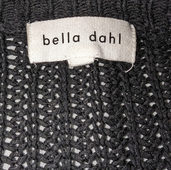 Bella Dahl knitted Mock Neck Linen-Blend Sweater women's SZ Large L black - Picture 11 of 11